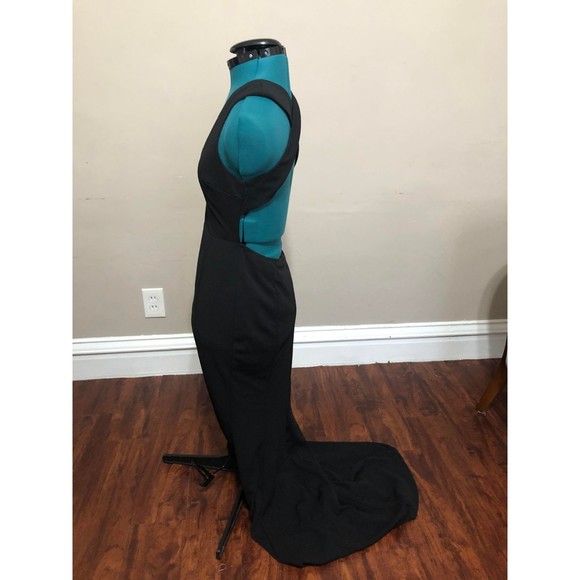 🧺Lulus Black Cross Back V-Neck Evening Gown Maxi Dress, size S - Picture 5 of 5